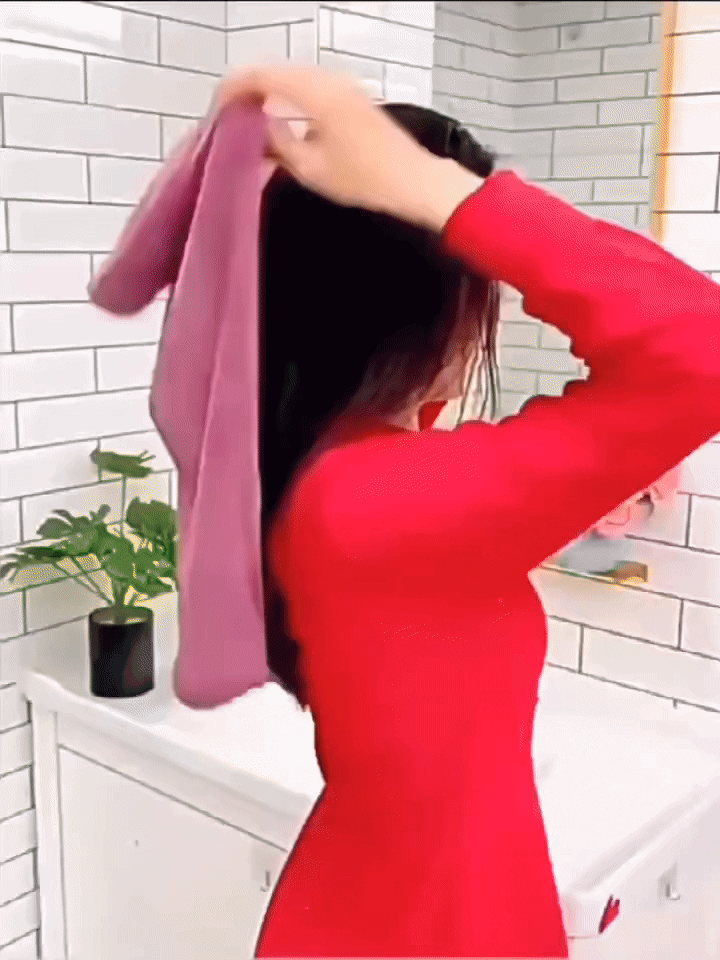 Lunvail ™ broderet koral fleece hårtørringshætte-Ultra Absorbent Quick-Dry håndklæde til kvinder