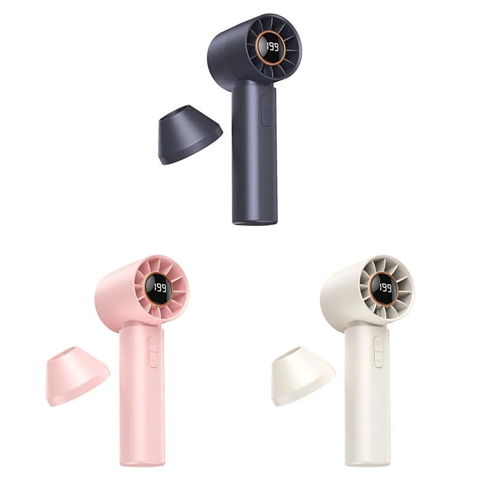 Mini Bladeless Handheld Fan - USB Genopladelig bærbar personlig køleventilator (100 vindhastigheder)