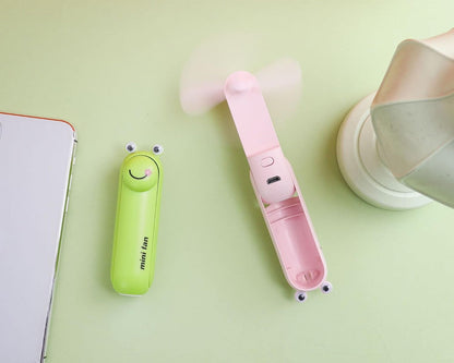 Lunvail ™ sød mini bærbar ventilator-sammenfoldelig, USB-genopladelig, 3 hastigheder