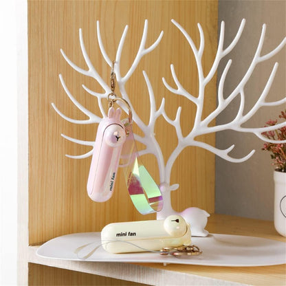 Lunvail ™ sød mini bærbar ventilator-sammenfoldelig, USB-genopladelig, 3 hastigheder