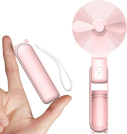 Lunvail ™ bærbar mini USB genopladelig håndholdt fan-3-trins, sammenfoldelig og rejse-klar