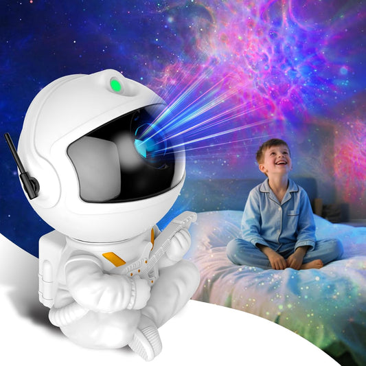 🌌 <tc>Lunvail</tc>™ Astronaut Galakse Stjerneprojektor – Natlampe med rumtema til børn og voksne