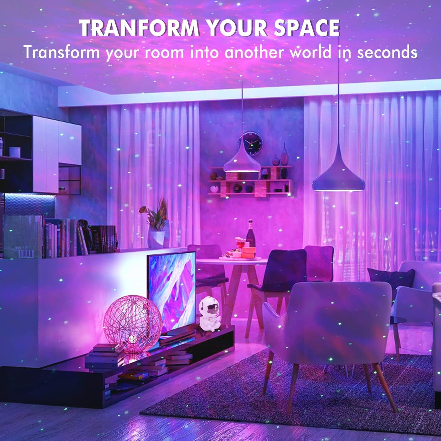 🌌 Lunvail ™ Astronaut Galaxy Star Projector-Space-tema nattljus för barn och vuxna
