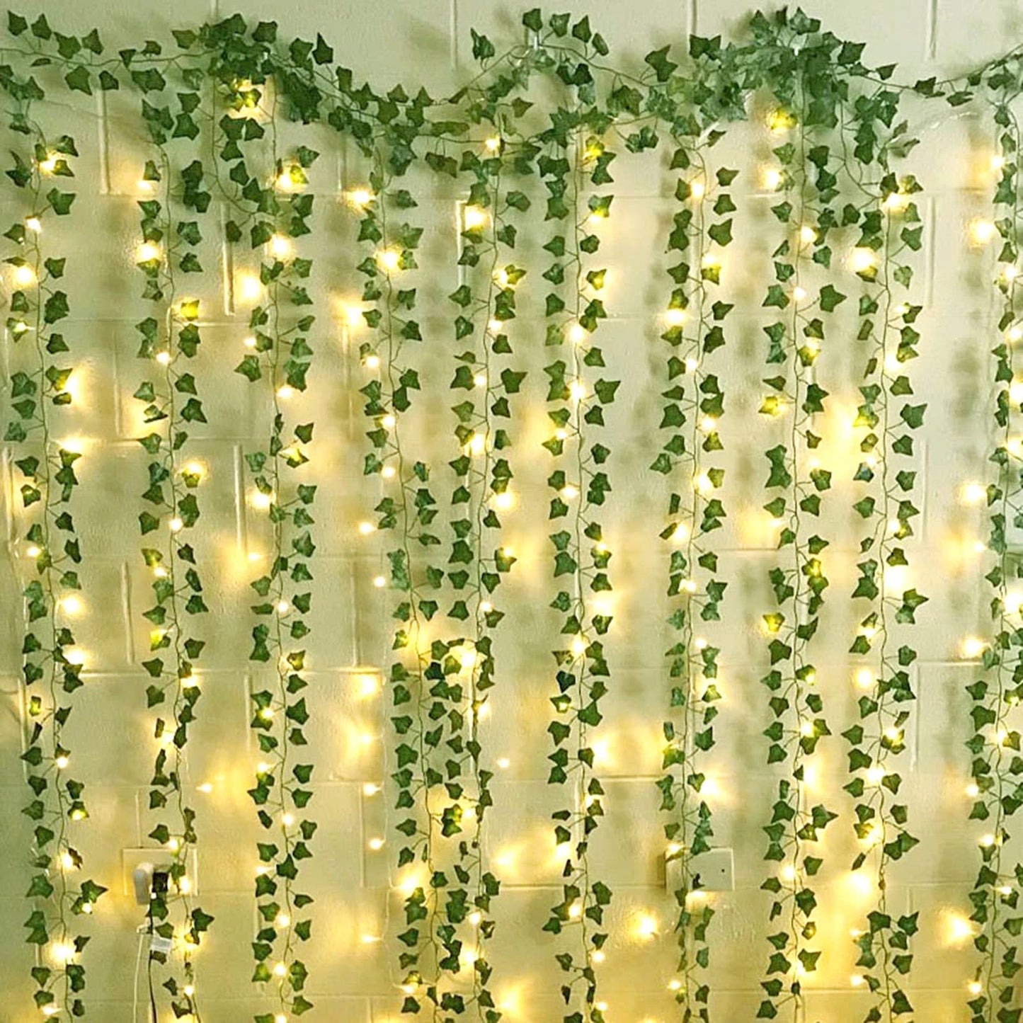 <tc>Lunvail</tc> ™ Green Leaf Fairy String světla - bateriový LED věnec pro zahradu, svatby a prázdninový výzdoba