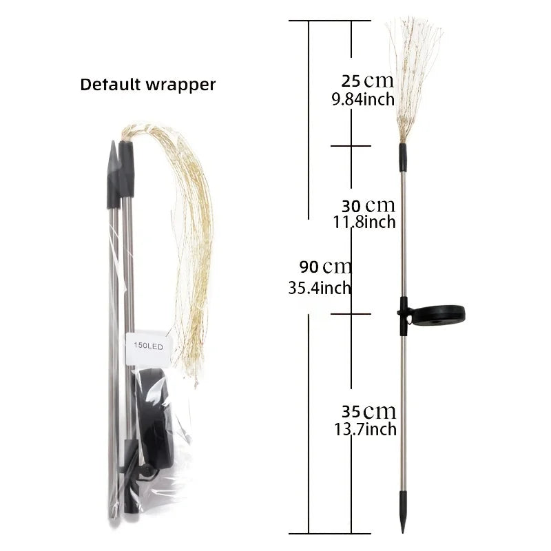 <tc><tc>Lunvail</tc></tc>™ Luce solare per fuochi d'artificio - Lampada natalizia con 200 LED per esterni in filo di rame per giardino, parete, patio ed eventi