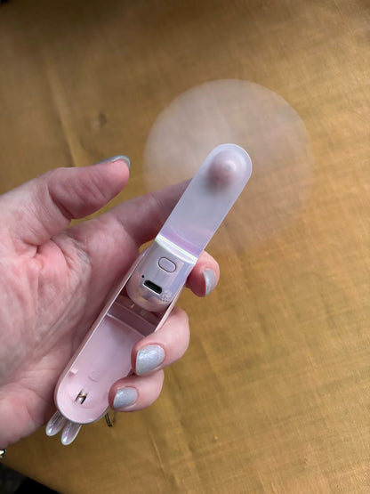 Lunvail ™ sød mini bærbar ventilator-sammenfoldelig, USB-genopladelig, 3 hastigheder