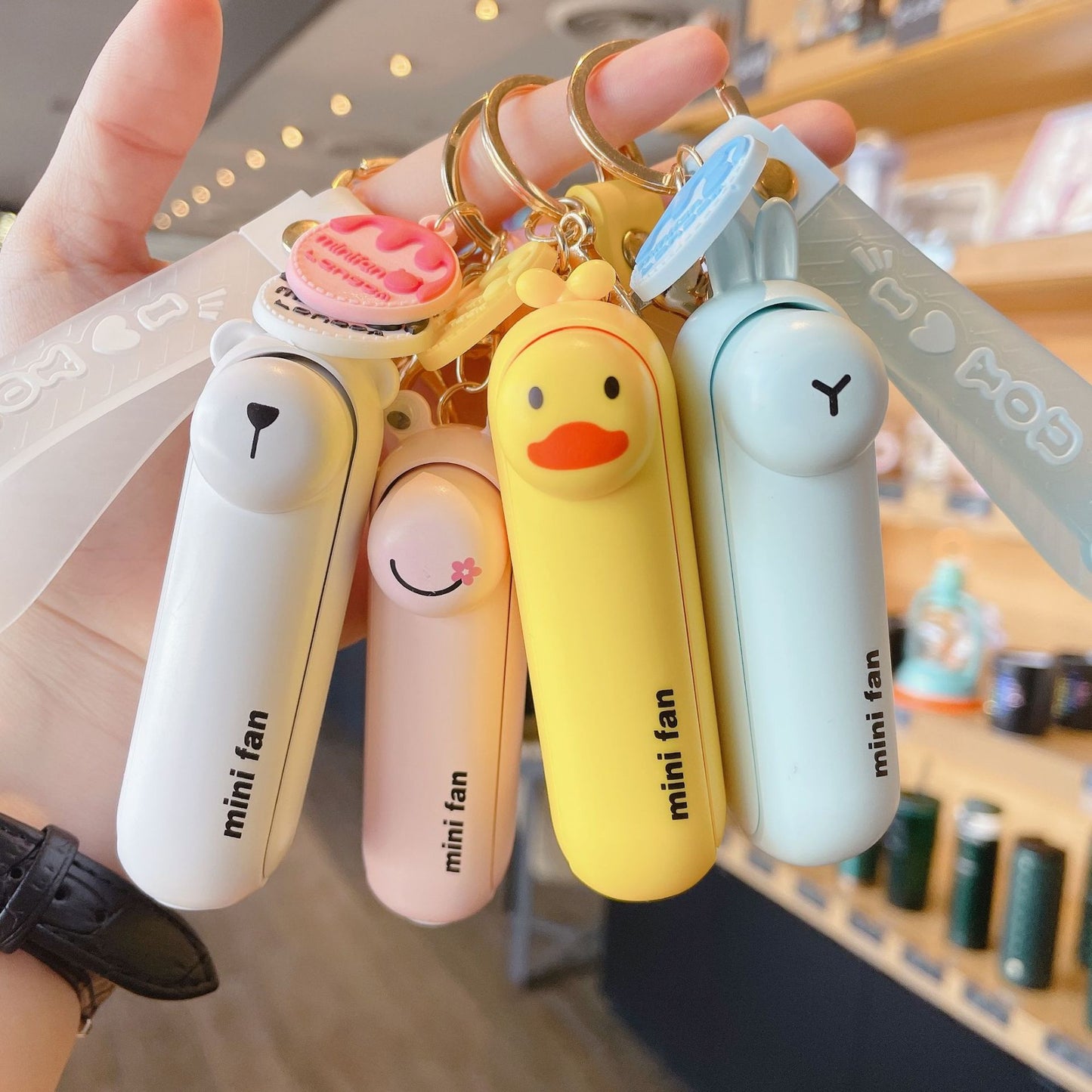 Lunvail ™ sød mini bærbar ventilator-sammenfoldelig, USB-genopladelig, 3 hastigheder