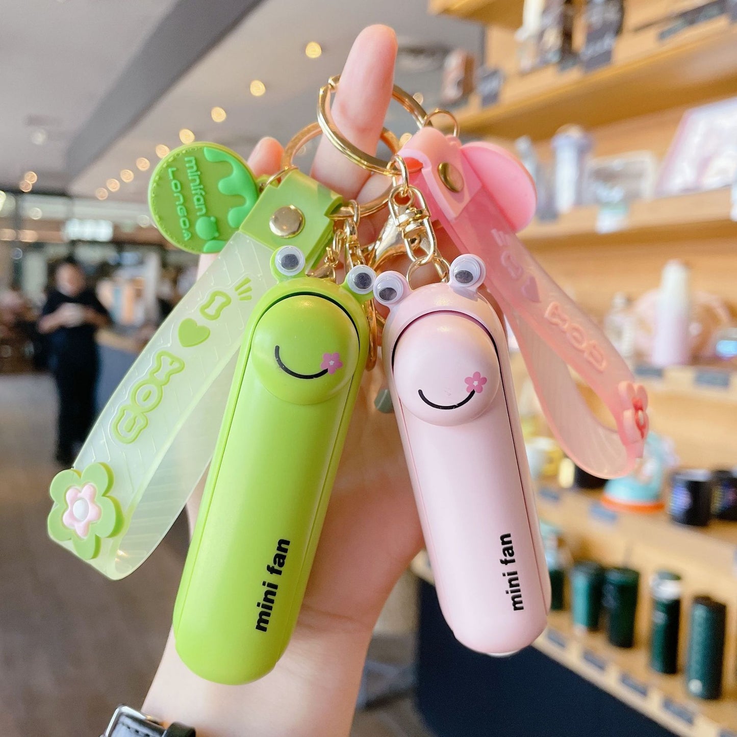 Lunvail ™ sød mini bærbar ventilator-sammenfoldelig, USB-genopladelig, 3 hastigheder