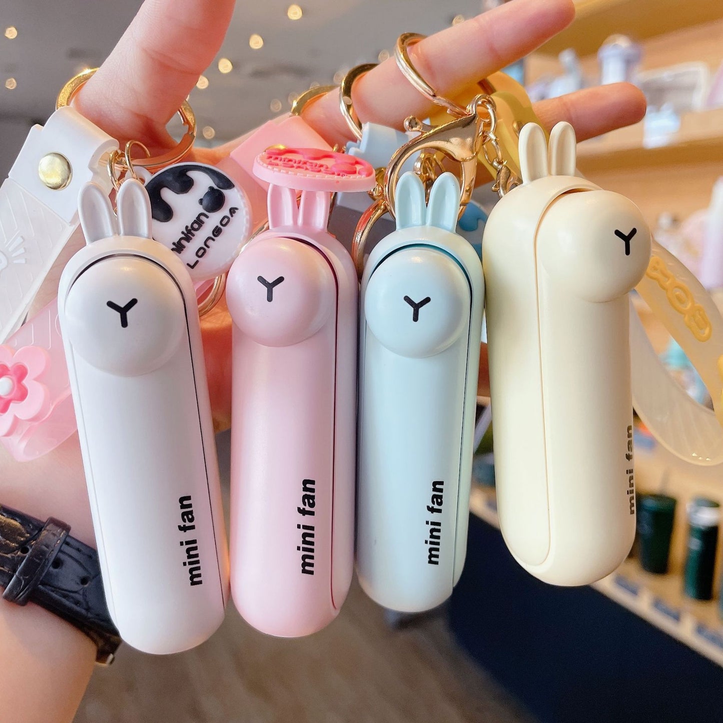 Lunvail ™ sød mini bærbar ventilator-sammenfoldelig, USB-genopladelig, 3 hastigheder