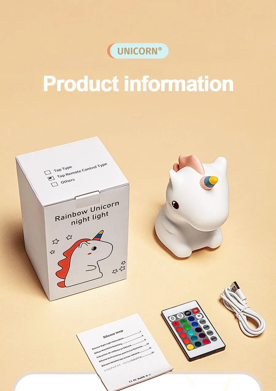 🦄 ユニコーンシリコンLEDナイトライト