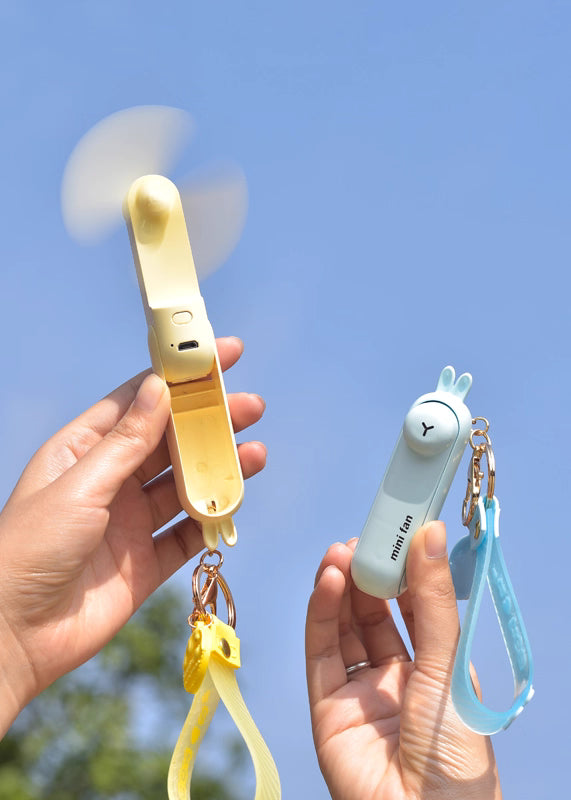 Lunvail ™ sød mini bærbar ventilator-sammenfoldelig, USB-genopladelig, 3 hastigheder