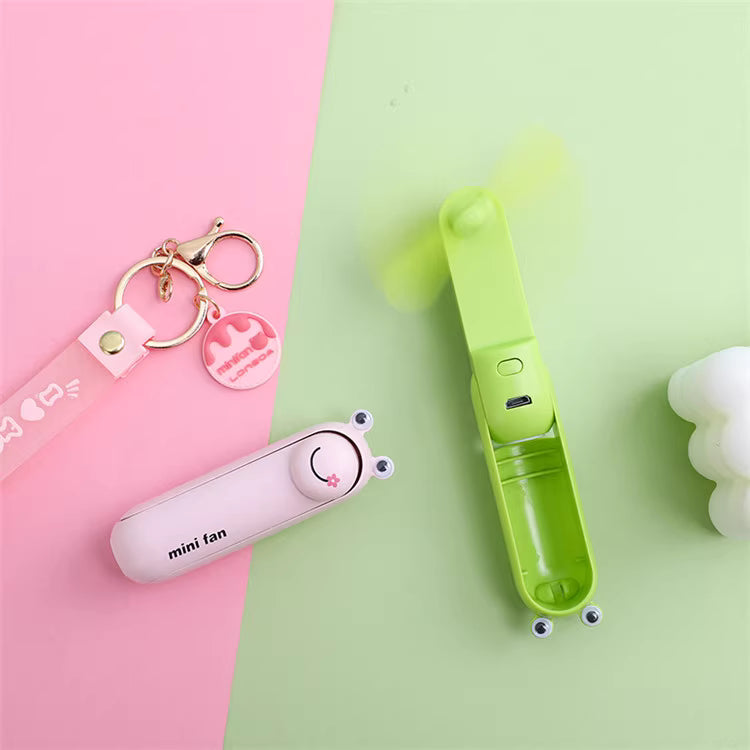 Lunvail ™ sød mini bærbar ventilator-sammenfoldelig, USB-genopladelig, 3 hastigheder