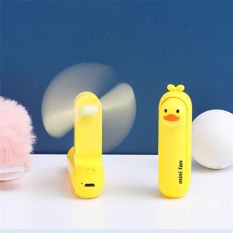 Lunvail ™ sød mini bærbar ventilator-sammenfoldelig, USB-genopladelig, 3 hastigheder