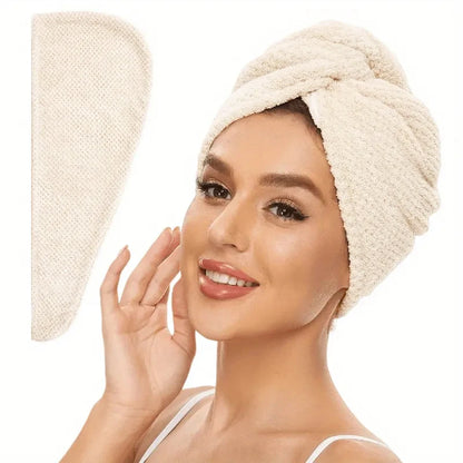 Wrap di asciugamano per capelli a colori solidi Lunvail ™ - tappo a testura ultra assorbente per asciugatura rapida e controllo crespo