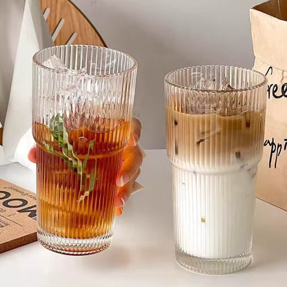 600 ml randglas kaffekopp med lock & halm - transparent återanvändbar iskaffe och juice tumlare