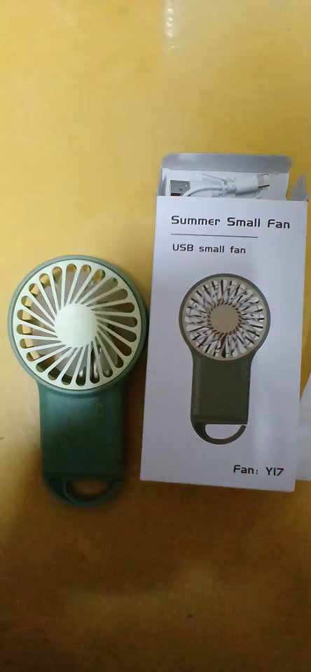 🌬️ Mini bærbar USB -køleventilator med kroge - genopladelig og kraftfuld