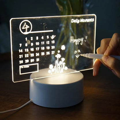 📝 Kreativ LED-nattlampe for meldingstavle – Skriv, lys opp og nyt!