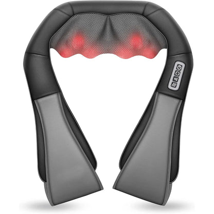 <tc><tc>Lunvail</tc></tc>™ Masajeador de cuello y hombros de amasamiento profundo: almohada térmica de cuerpo entero para relajarse en casa, en la oficina y de viaje