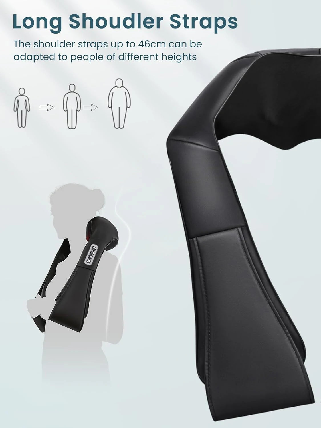 <tc><tc>Lunvail</tc></tc>™ Masajeador de cuello y hombros de amasamiento profundo: almohada térmica de cuerpo entero para relajarse en casa, en la oficina y de viaje