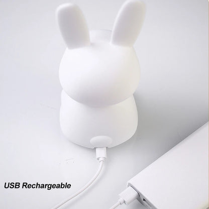 GlowBunny ™ Touch Night Light - Soft Silicone Rabbit Lamp se 7 barvami a časovač pro děti a dětské pokoje