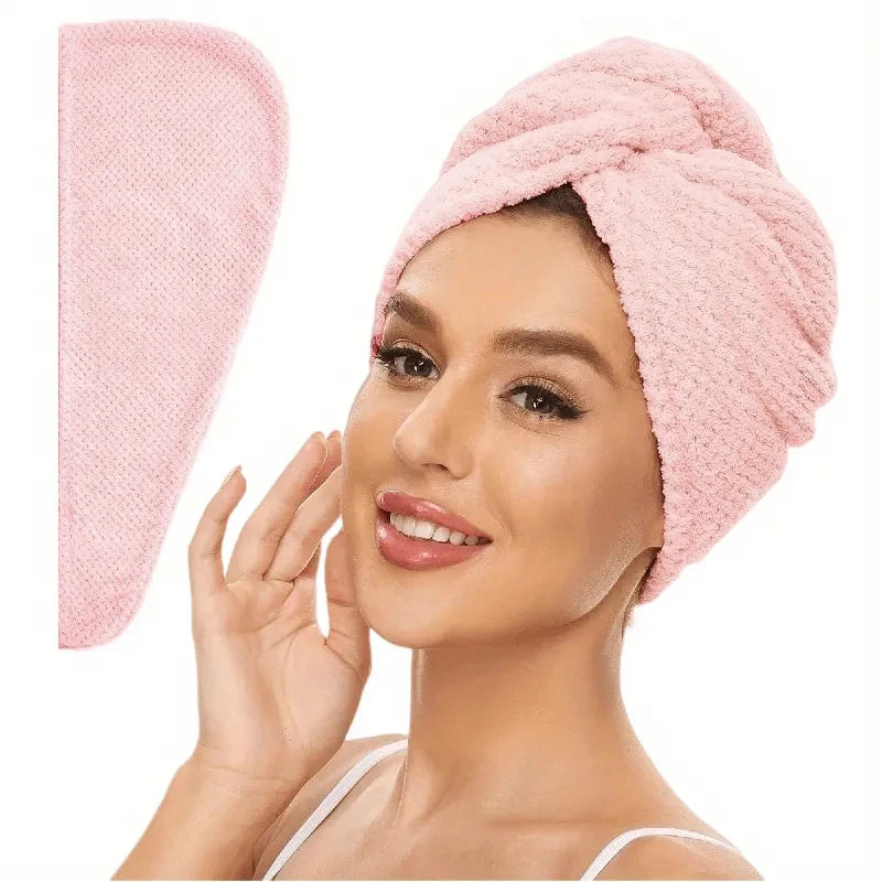 Wrap di asciugamano per capelli a colori solidi Lunvail ™ - tappo a testura ultra assorbente per asciugatura rapida e controllo crespo