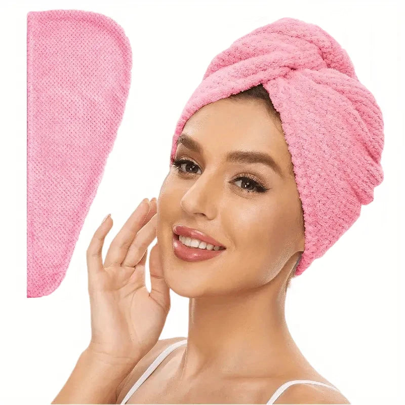 Wrap di asciugamano per capelli a colori solidi Lunvail ™ - tappo a testura ultra assorbente per asciugatura rapida e controllo crespo