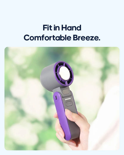 3600mAh Rechargeable Electric Handheld Fan 100 Speeds Adjustable Portable Outdoor Foldable Mini Air Cooling Turbo Fan w/ Lanyard