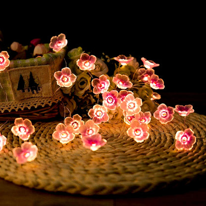 <tc>Lunvail</tc>™ 3M/2M ピンク チェリーブロッサム LED フェアリーライト – USB &amp; 電池式ストリングライト (20/30 LED)