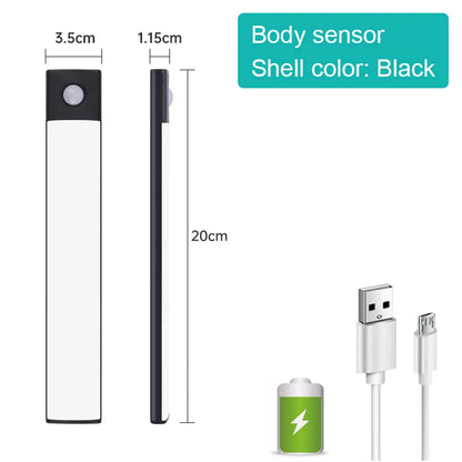 <tc><tc>Lunvail</tc></tc>™ Luz LED 3 en 1 con sensor de movimiento: lámpara recargable por USB para armario, armario y pared (10–50 cm)