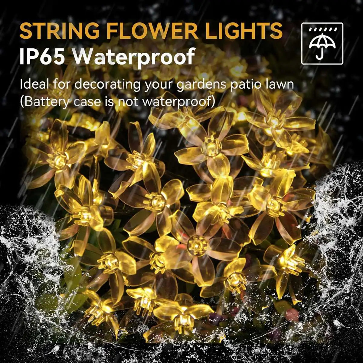 <tc>Lunvail</tc> ™ Cherry Blossom Fairy String Lights - bateriový poháněný květinový výzdoba (10–40 LED)
