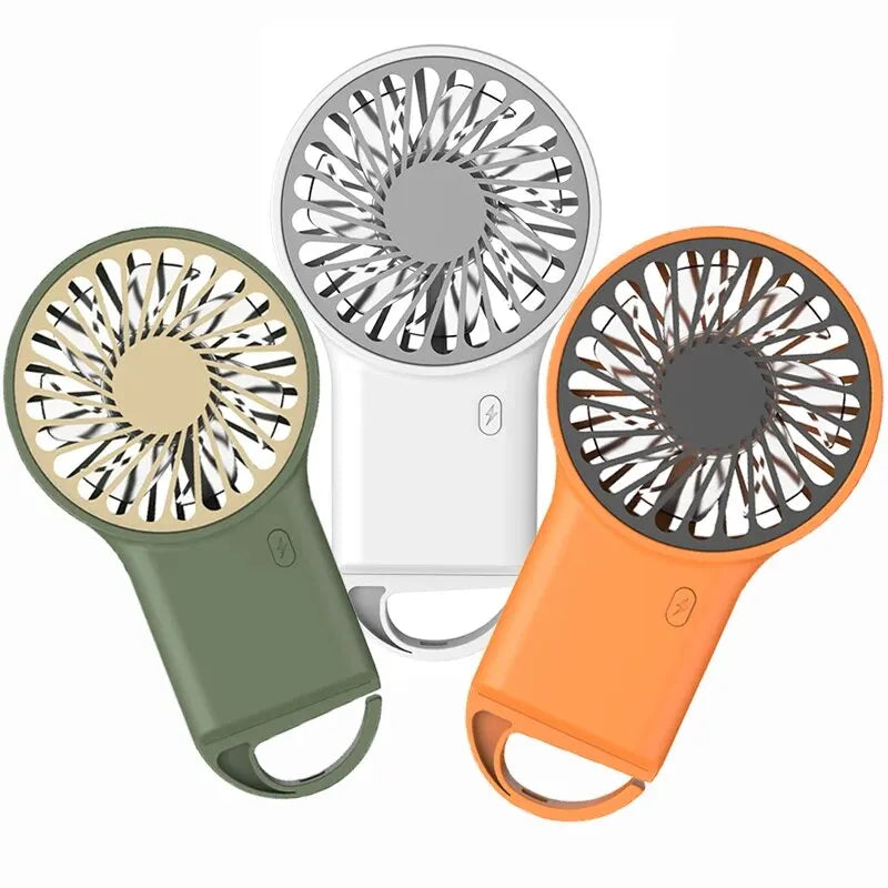 🌬️ Mini bærbar USB -køleventilator med kroge - genopladelig og kraftfuld