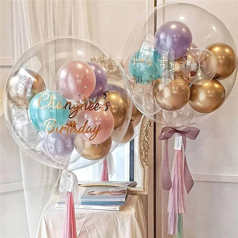 🎈 <tc>Lunvail</tc>™ 透明BOBOバルーン – 透明バブルバルーン10個（8～24インチ）