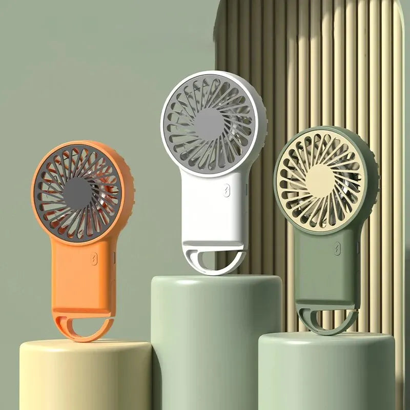 🌬️ Mini bærbar USB -køleventilator med kroge - genopladelig og kraftfuld