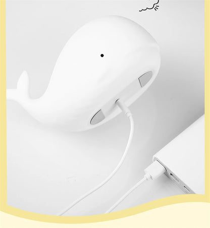 Silikonové noční světlo WhaleGlow ™-7barevná dobíjecí velryba pro děti, školka a postel