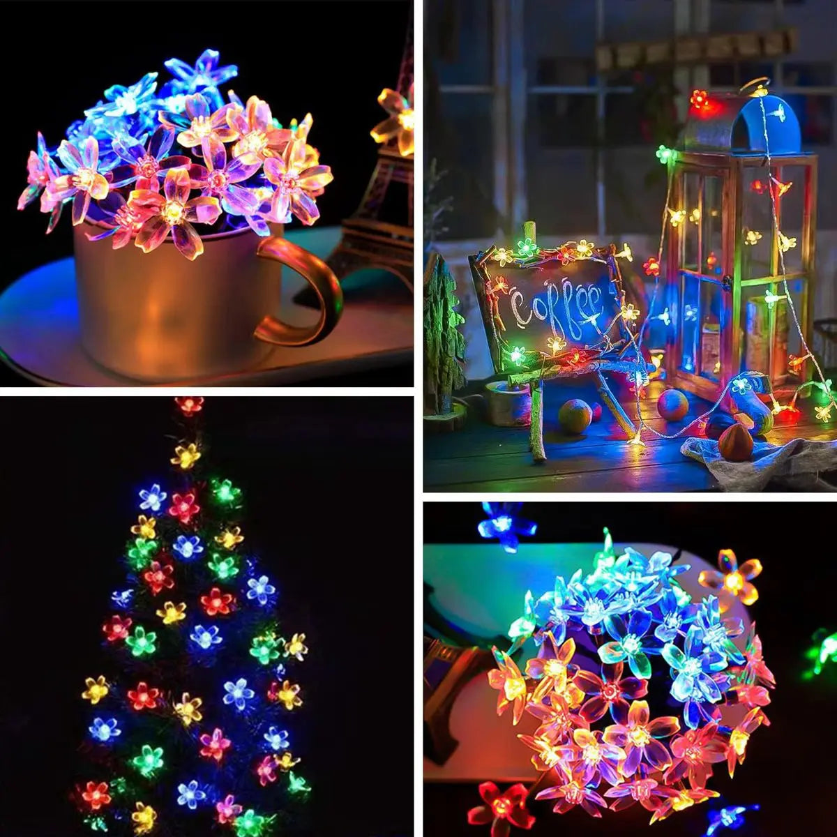 <tc>Lunvail</tc> ™ Cherry Blossom Fairy String Lights - bateriový poháněný květinový výzdoba (10–40 LED)