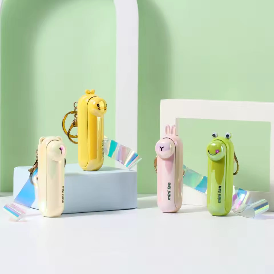 Lunvail ™ sød mini bærbar ventilator-sammenfoldelig, USB-genopladelig, 3 hastigheder