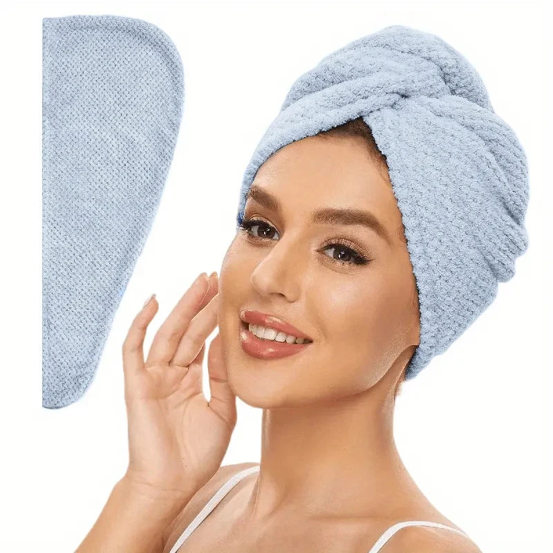 Wrap di asciugamano per capelli a colori solidi Lunvail ™ - tappo a testura ultra assorbente per asciugatura rapida e controllo crespo