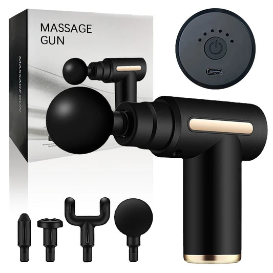 Propulse ™ Mini 4-head Massasjepistol-Lett dyp vev Fascia Gun for Muscle Recovery & Pain Relief (3200 o / min, Ultra-Quiet)