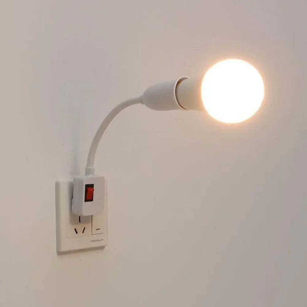 E27 Plug-in LED Light Socket dengan Switch-360 ° Pemegang lampu berputar untuk Penggunaan Dinding & Outlet | Palam EU/AS