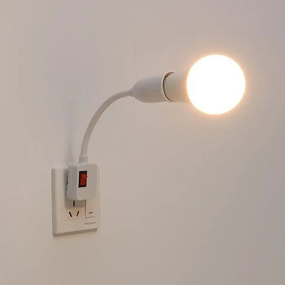 E27 Plug-in LED Light Socket dengan Switch-360 ° Pemegang lampu berputar untuk Penggunaan Dinding & Outlet | Palam EU/AS