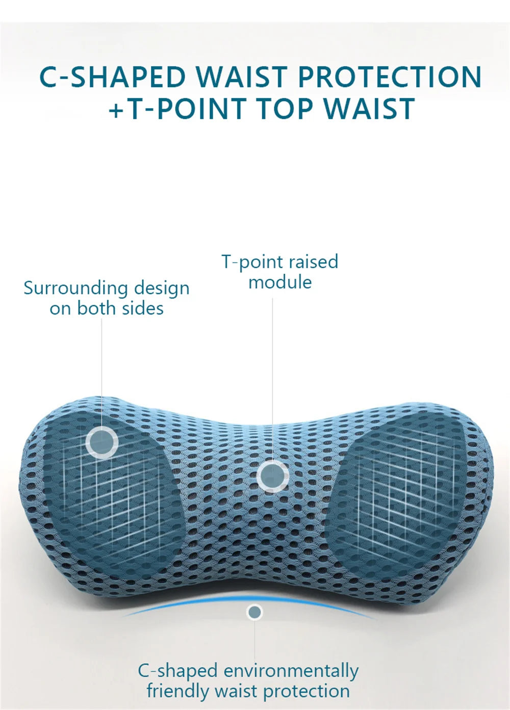 <tc>Lunvail</tc>™ ErgoRest Memory Foam -selkätyyny – Hengittävä ristiselän tuki sänkyyn, autoon, toimistoon ja rentoutumiseen