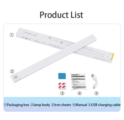<tc><tc>Lunvail</tc></tc>™ Luz LED 3 en 1 con sensor de movimiento: lámpara recargable por USB para armario, armario y pared (10–50 cm)
