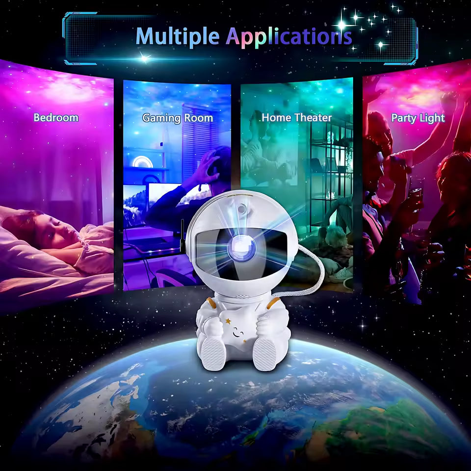 🌌 Lunvail ™ Astronaut Galaxy Star Projector-Space-tema nattljus för barn och vuxna