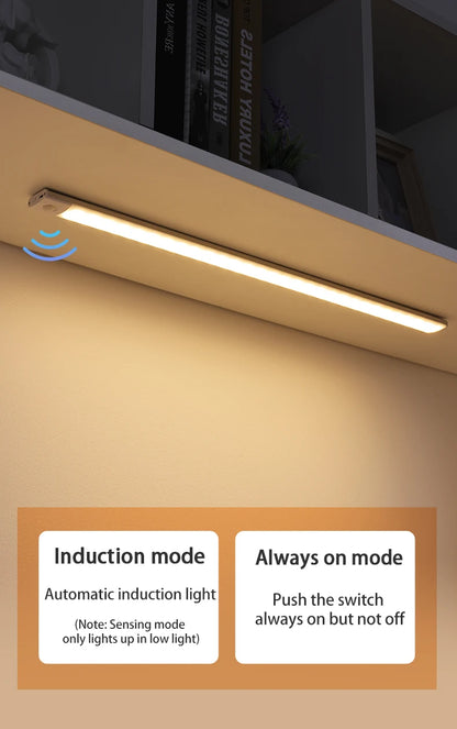 <tc><tc>Lunvail</tc></tc>™ Luz LED 3 en 1 con sensor de movimiento: lámpara recargable por USB para armario, armario y pared (10–50 cm)