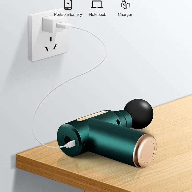 Propulse ™ Mini 4-pään hierontapistooli-Kevyt syvän kudoksen fascia-ase lihasten palautumiseen ja kivun lievittämiseen (3200 rpm, ultra-quiet)
