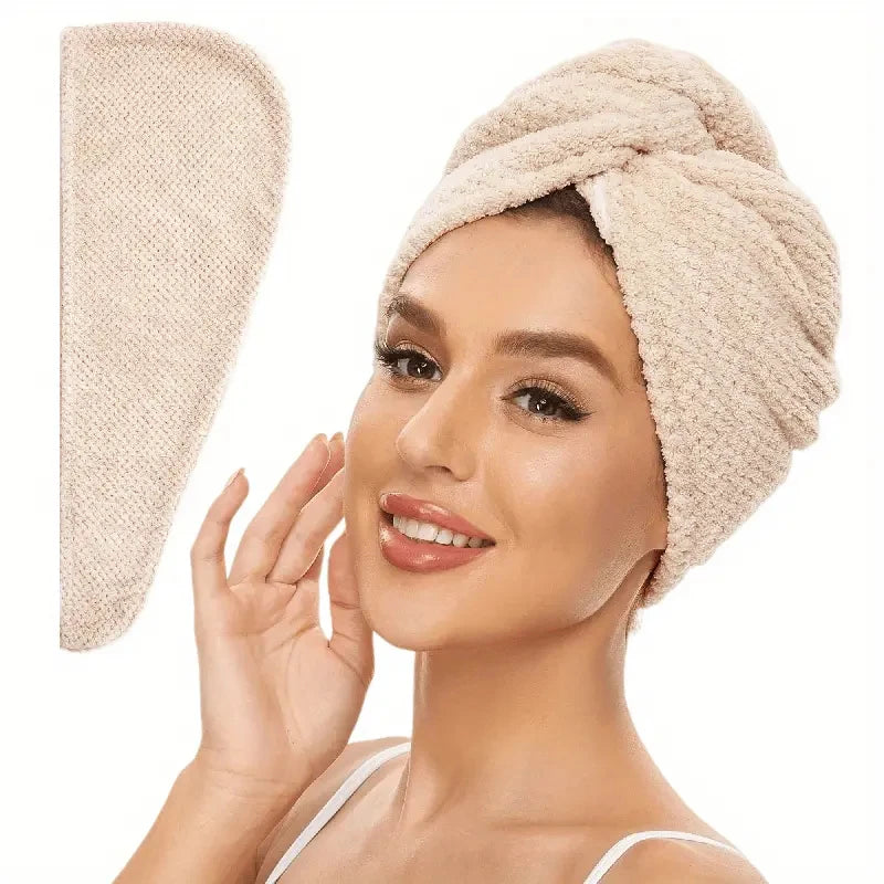 Wrap di asciugamano per capelli a colori solidi Lunvail ™ - tappo a testura ultra assorbente per asciugatura rapida e controllo crespo