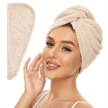 Wrap di asciugamano per capelli a colori solidi Lunvail ™ - tappo a testura ultra assorbente per asciugatura rapida e controllo crespo