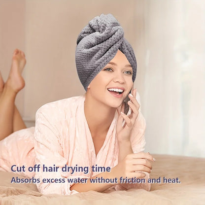 Wrap di asciugamano per capelli a colori solidi Lunvail ™ - tappo a testura ultra assorbente per asciugatura rapida e controllo crespo