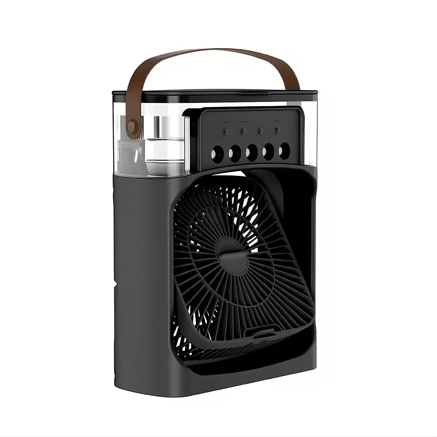 3-i-1 bærbar luftkølerventilator-LED natlys, luftfugter og USB-drevet mini AC