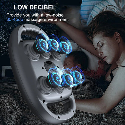Gunna massage fascia ardmhinicíochta 6-ceann-Massager cnaguirlisí fíochán domhain le rialú tadhaill LED, 9 modh, agus lasc ama uathoibríoch